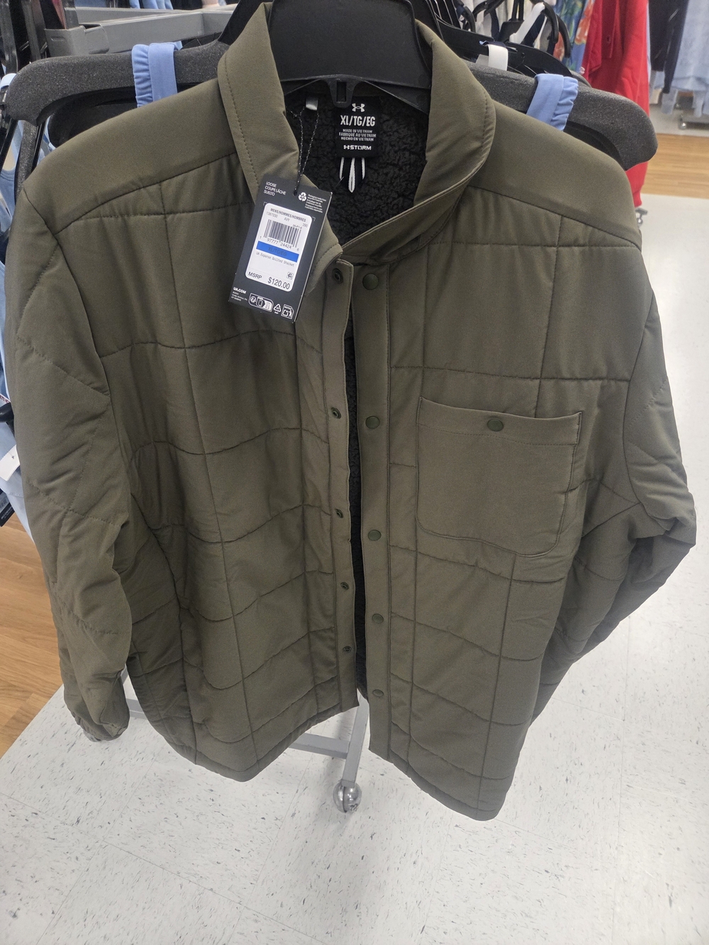 Under Armour Men’s Olive Quilted Shirt Jacket